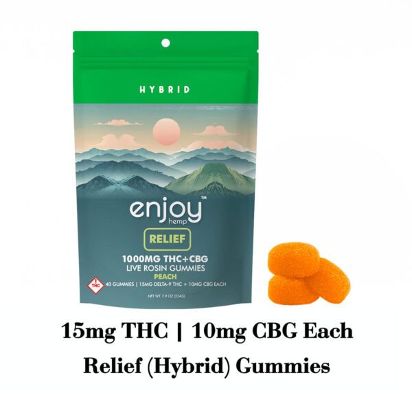 1000mg relief thc + cbg live rosin gummies
