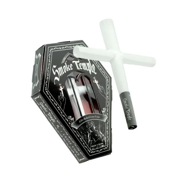 smoke temple 2 gram cross cone coffin box [1 cross cone per pack]